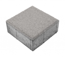 Тротуарная плитка Берит Квадрат Серая 200х200х80 на сером цементе