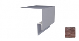 Планка откосная сложная Первая Кровельная «Брус» 75х100 (декоративно-полимерное покрытие) 3м дуб темный 3D