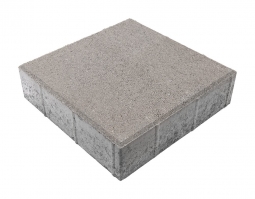 Тротуарная плитка Берит Квадрат Серая 300х300х80 на сером цементе