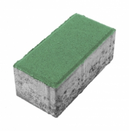 Тротуарная плитка Берит Прямоугольник Зеленая 200х100х80 на сером цементе