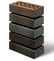 Кирпич лицевой керамический «Флэш» «Графит Сланец» пустотелый одинарный