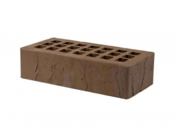 Кирпич лицевой керамический «Темно-коричневый» «Скала» пустотелый одинарный