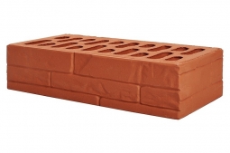 Кирпич лицевой керамический Красный «Ломаный камень» пустотелый одинарный