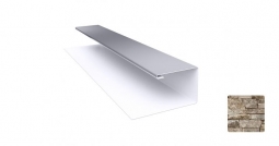 Планка завершающая сложная Первая Кровельная «Брус» (декоративно-полимерное покрытие) 3м камень