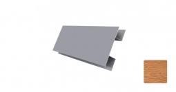 Планка стыковочная сложная Первая Кровельная «Брус» 75 (декоративно-полимерное покрытие) 2м золотой орех