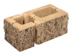 Заборный блок колотый, финишный, 260х190х140мм, 120х190х140мм, степняк