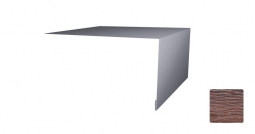 Планка откосная простая Первая Кровельная 75х100 (декоративно-полимерное покрытие) 3м дуб темный 3D