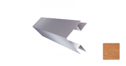 Угол наружный сложный Первая Кровельная «Брус» 75х75 (декоративно-полимерное покрытие) 3м золотой орех