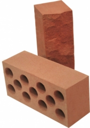 Кирпич лицевой силикатный Оранжевый рустированный полнотелый утолщенный