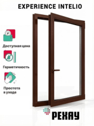 Пластиковое окно РЕХАУ INTELIO 6 камер, 80мм одностворчатое, Шоколад