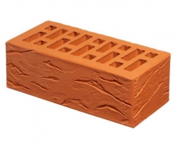 Кирпич лицевой керамический Красный «Рустик» пустотелый утолщенный