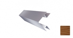 Угол наружный сложный Первая Кровельная «Брус» 75х75 (декоративно-полимерное покрытие) 2м под дуб 3D