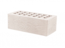 Кирпич лицевой керамический «Белый» «Дерево» пустотелый утолщенный