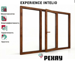 Пластиковое окно РЕХАУ INTELIO 6 камер, 80мм трехстворчатое, Золотой дуб
