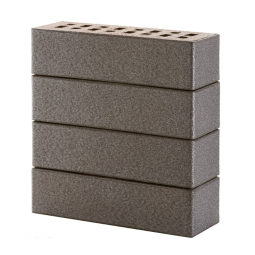 Кирпич клинкерный фасадный «Обсидиан» «Эльфюс» серебристый пустотелый Евро 0,7НФ