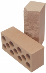 Кирпич лицевой силикатный Кремовый рустированный полнотелый утолщенный