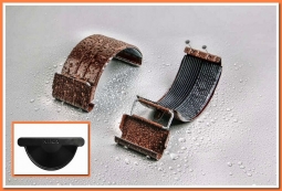 Соединитель желоба Nika D125 RAL9005 Черный янтарь