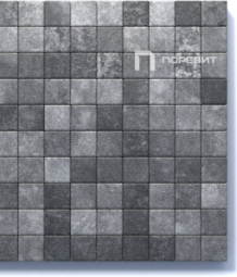 Тротуарная плитка Поревит Квадрат Антрацит 60 мм 100х100