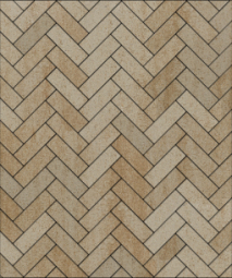 Тротуарная плитка Поревит Паркет Степняк 60 мм 180х60 мм