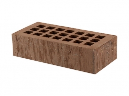 Кирпич лицевой керамический «Темно-коричневый» «Скала Азмаз» торкретированный пустотелый одинарный