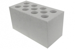 Кирпич лицевой силикатный Белый пустотелый двойной