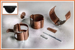 Держатель трубы Nika D100, на дерево RAL9005 Черный янтарь