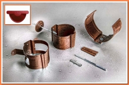 Держатель трубы Nika, на кирпич RAL3005 Красное вино