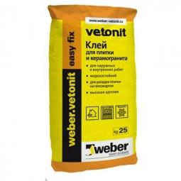 Клей Weber.Vetonit Easy Fix для плитки и керамогранита для наружных и внутренних работ 25 кг