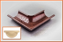 Внешний угол желоба Nika D125х90 RAL1015 Светлая слоновая кость