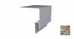 Планка откосная сложная Первая Кровельная «Брус» 75х150 (декоративно-полимерное покрытие) 2м камень